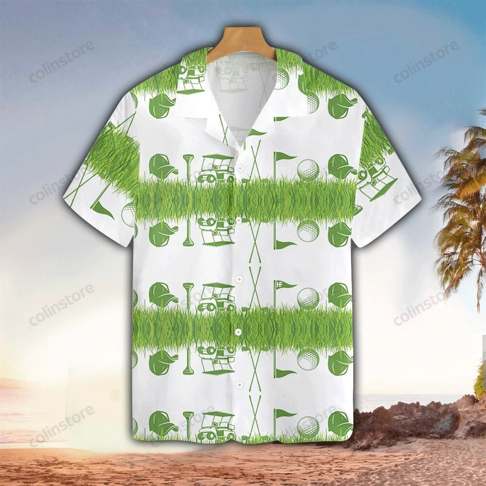 Golf Icon Seamless Pattern Hawaii Shirt Aloha Ha17576