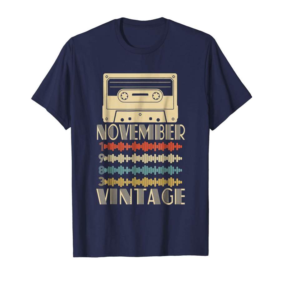 35th Birthday Gifts Vintage November 1983 Mixtape T-Shirt