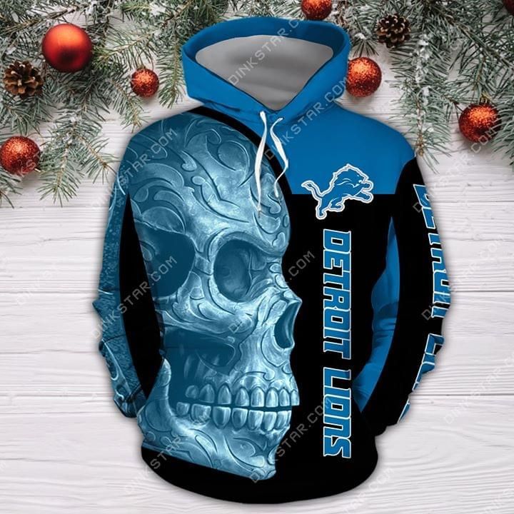 Skull Detroit Lions 3D T Shirt Hoodie Sweater