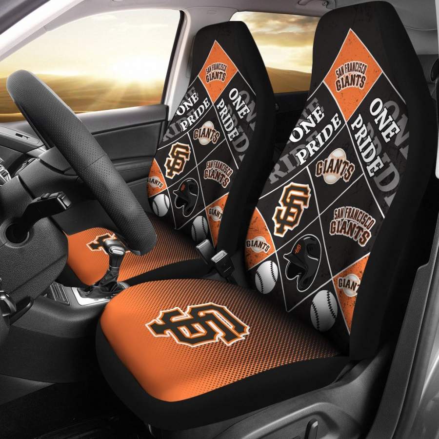 Colorful Pride Flag San Francisco Giants Car Seat Covers