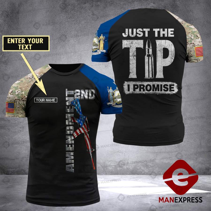 MTP new york 2nd amendment CAMO CUSTOMIZE 3D T SHIRT tip