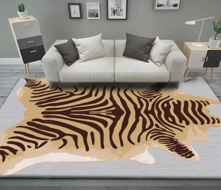 3D Abstract Tiger Texture Non-Slip Rug Mat 64