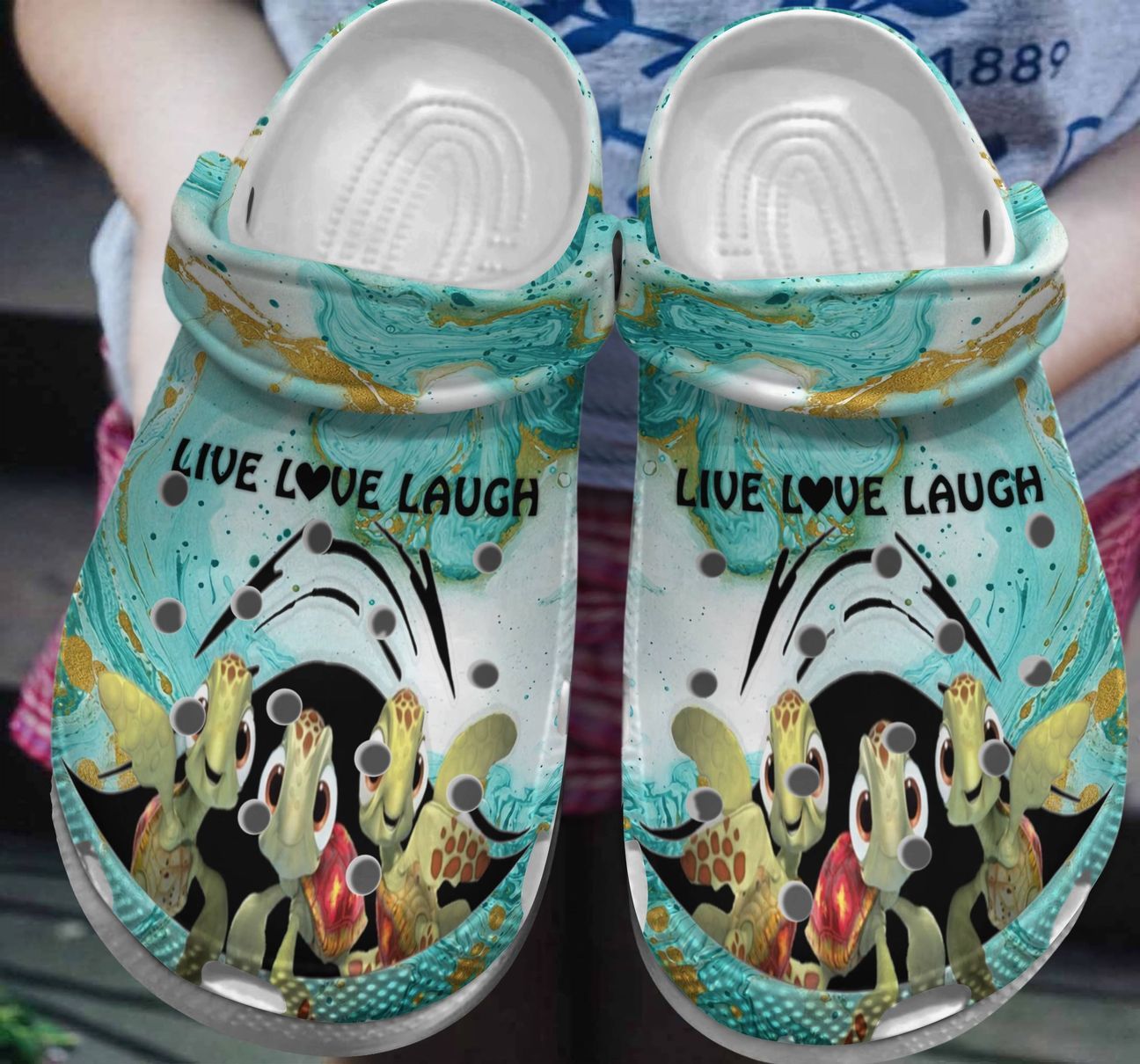 Sea Turtle Personalized Clog, Custom Name, Text, Color, Number Fashion Style For Women, Men, Kid, Print 3D Live Love Laugh