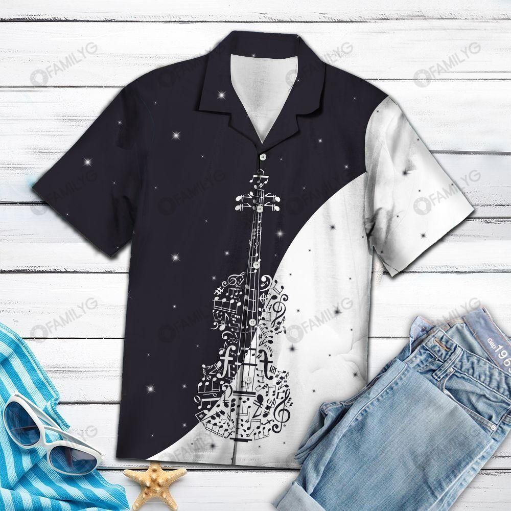 Violin Shirt – Violin Music Black And White Nice Design Hawaiian Shirt Summer Hawaiian For Men, Women, Couple