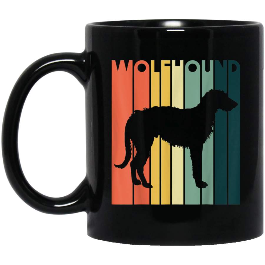 Irish Wolfhound Silhouette Retro Vintage 70s 80s Mug