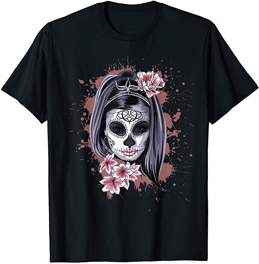 La Calavera Catrina Halloween Candy Sugar Skull Girl T-Shirt