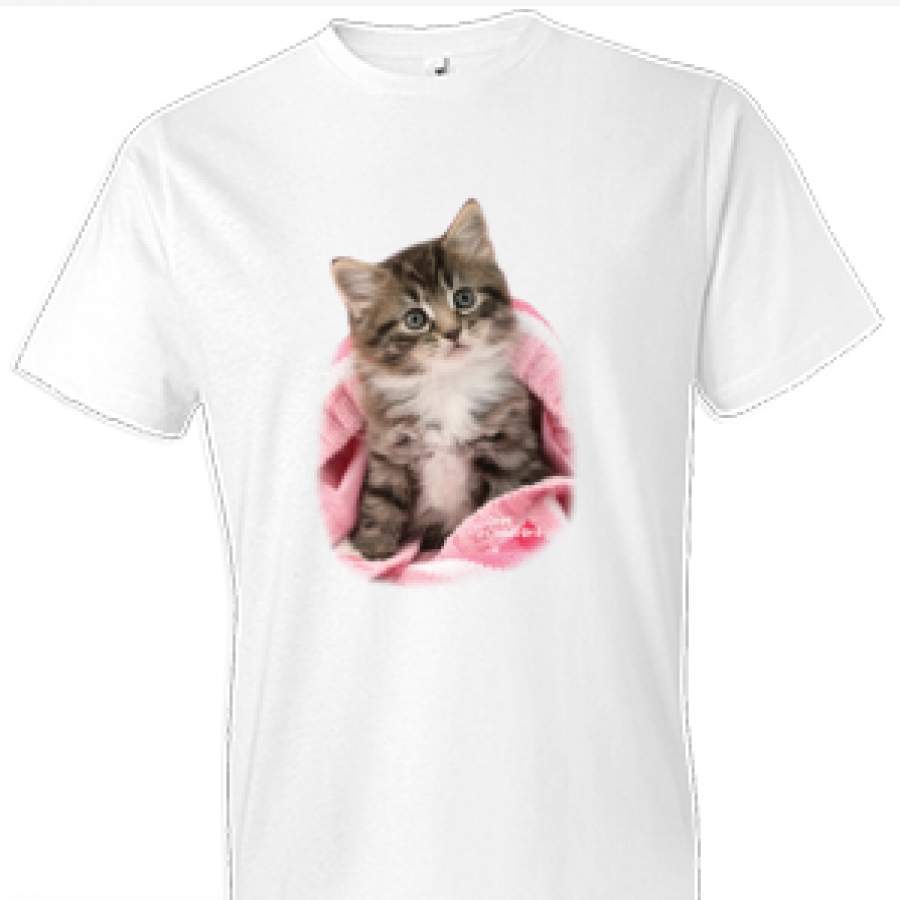 Pink Blanket Kitten Tshirt