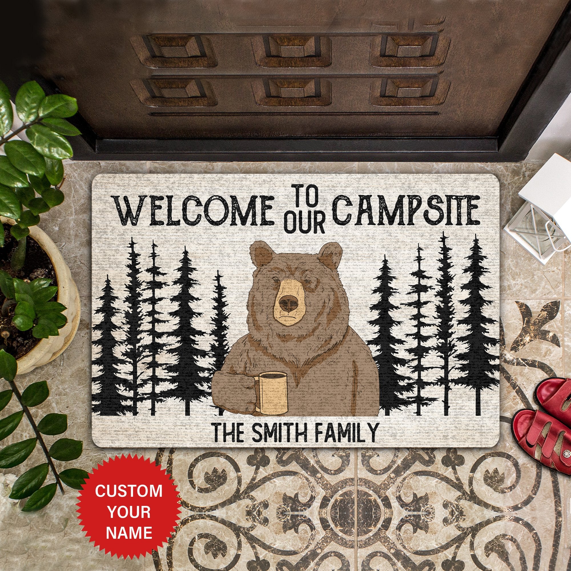 Welcome To Our Campsite Personalized All Over Printing Doormat Pre1966