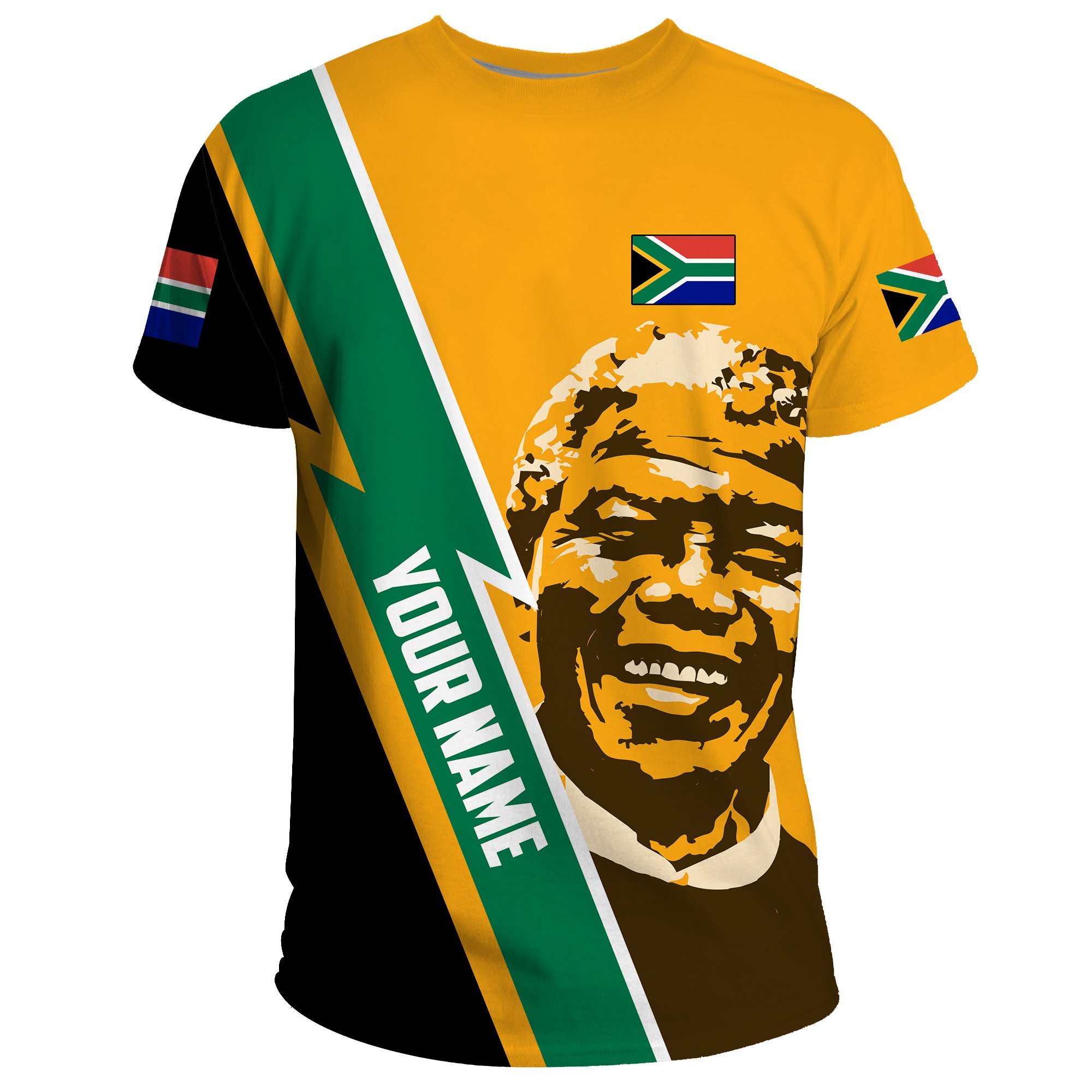 (Custom) South Africa T-shirt – Nelson Mandela Flag A10