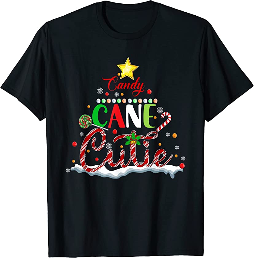 Candy Cane Cutie Funny Christmas Tree Xmas Pajama Family T-Shirt