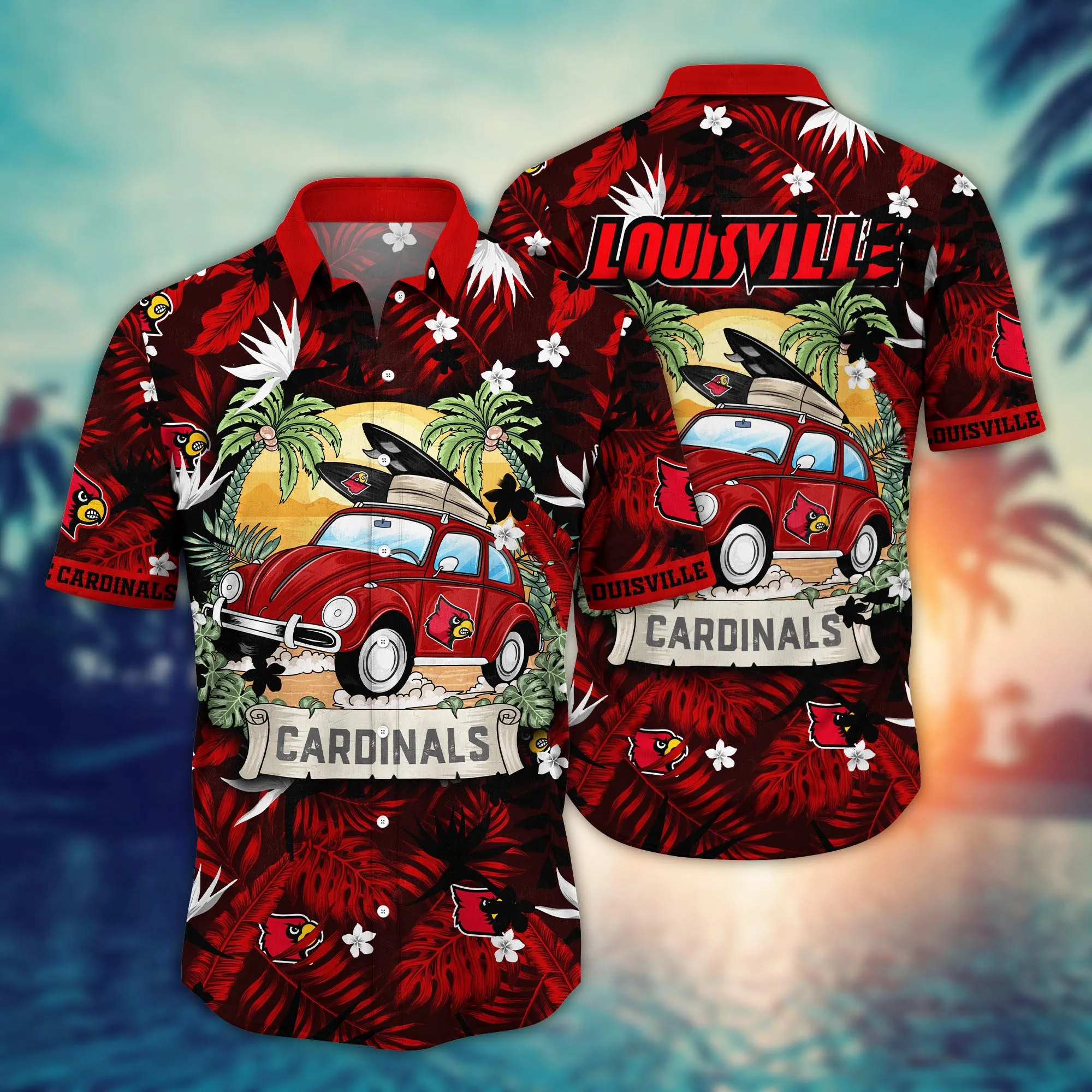 Louisville Cardinals NCCA Hawaiian Shirt Tanningtime Aloha Shirt