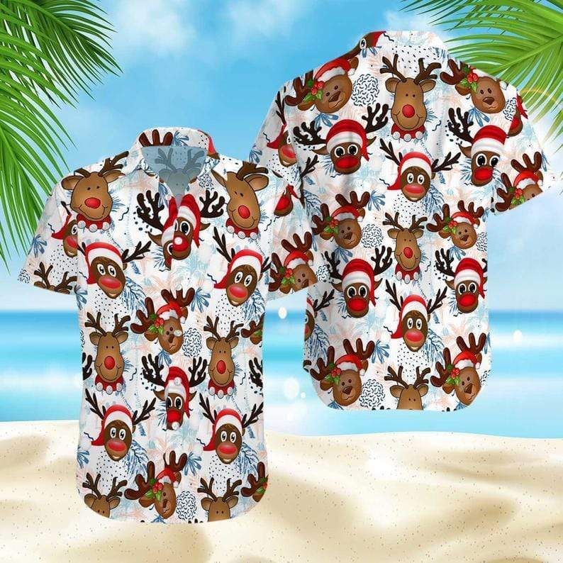 Get Here Cute Baby Reindeer Hawaii Aloha Shirts Ha63573