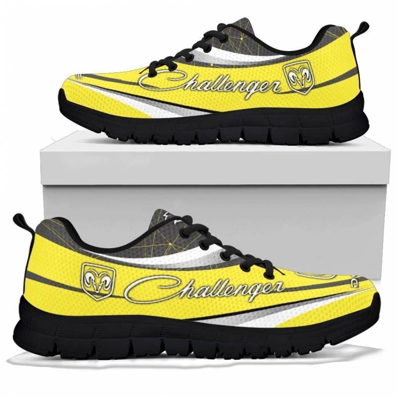 3D Printed Dodge Challenger- BDA Sneakers Ver3 For Men & Women (Yellow)