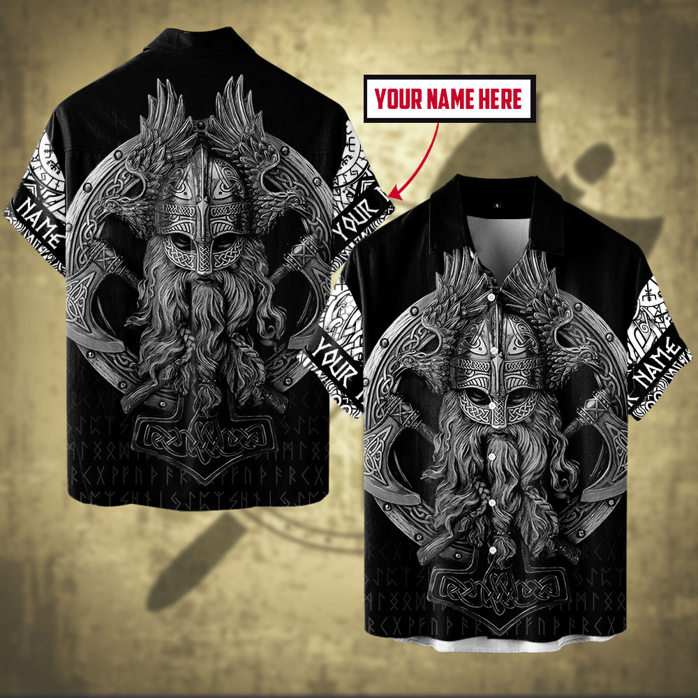 Viking Old Norse Warrior Art Odin The Allfather Bronze Customized All Over Print Hawaiian Ha59291