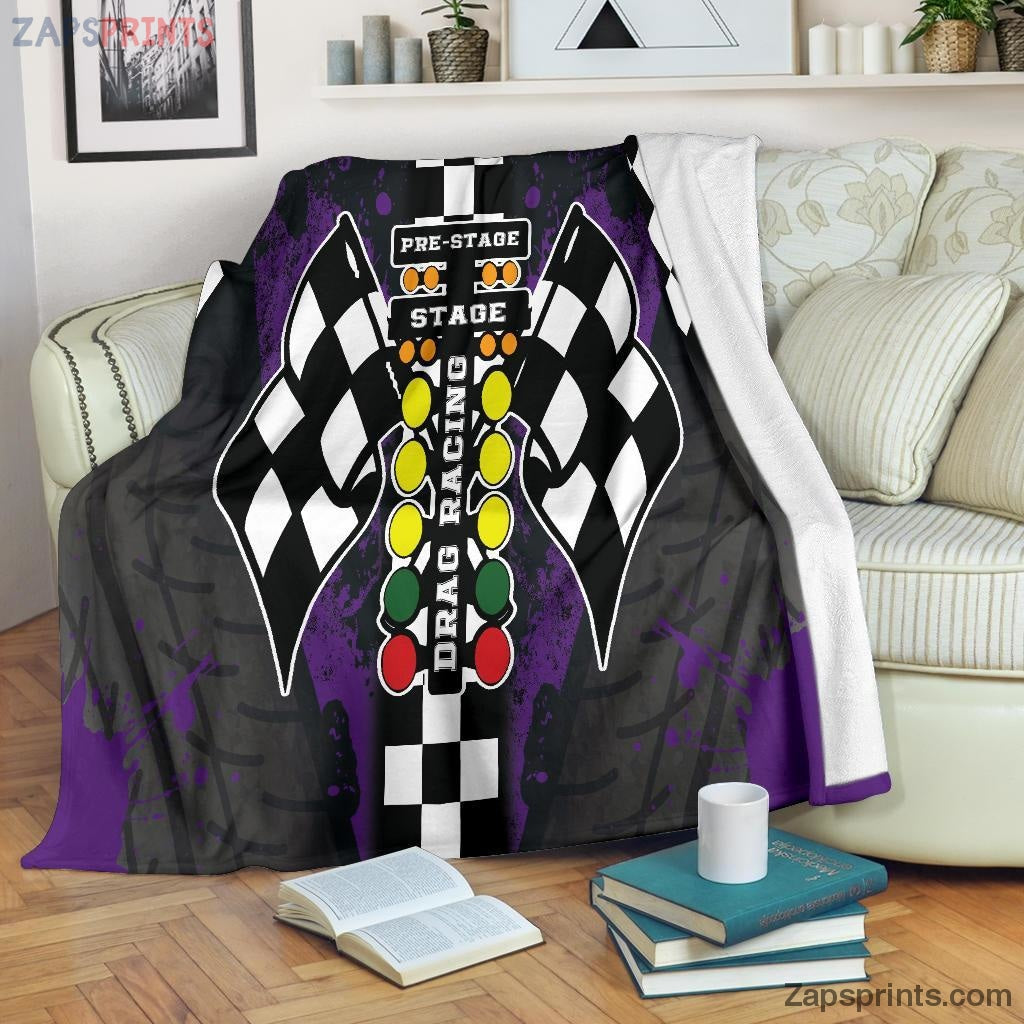 Gift For Racing Lover – Drag Racing Blanket Purple – Gift For Friends