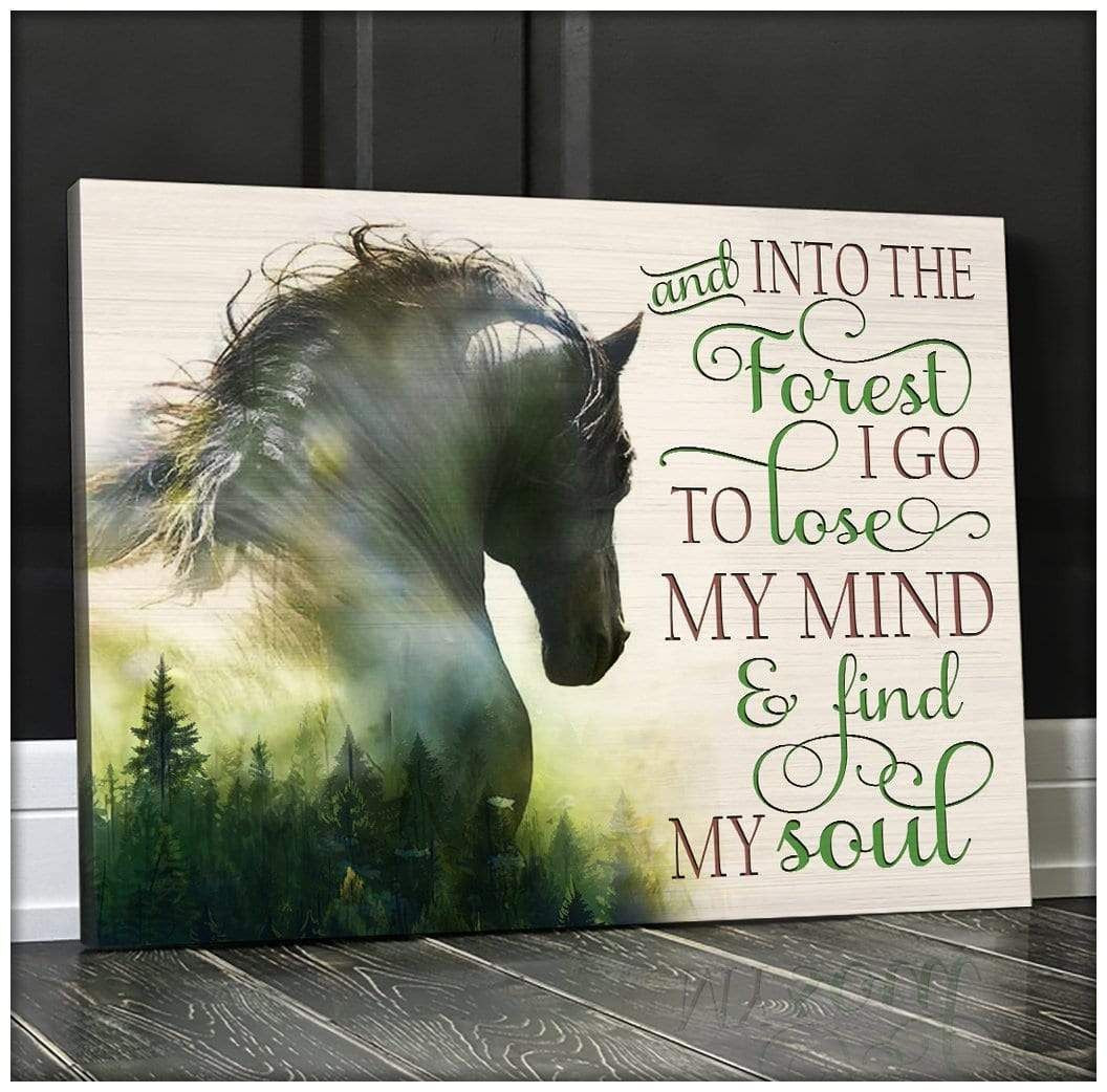 Canvas – Horse – And Into The Forest Gift For Family, Wall Art Decor, Canvas Print, Home Decor