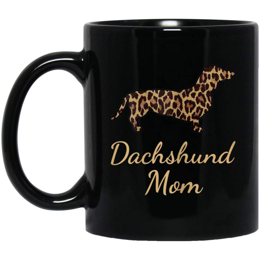 Womens Dachshund Mom Mug Leopard Print Dachshund Mom Gifts Mug