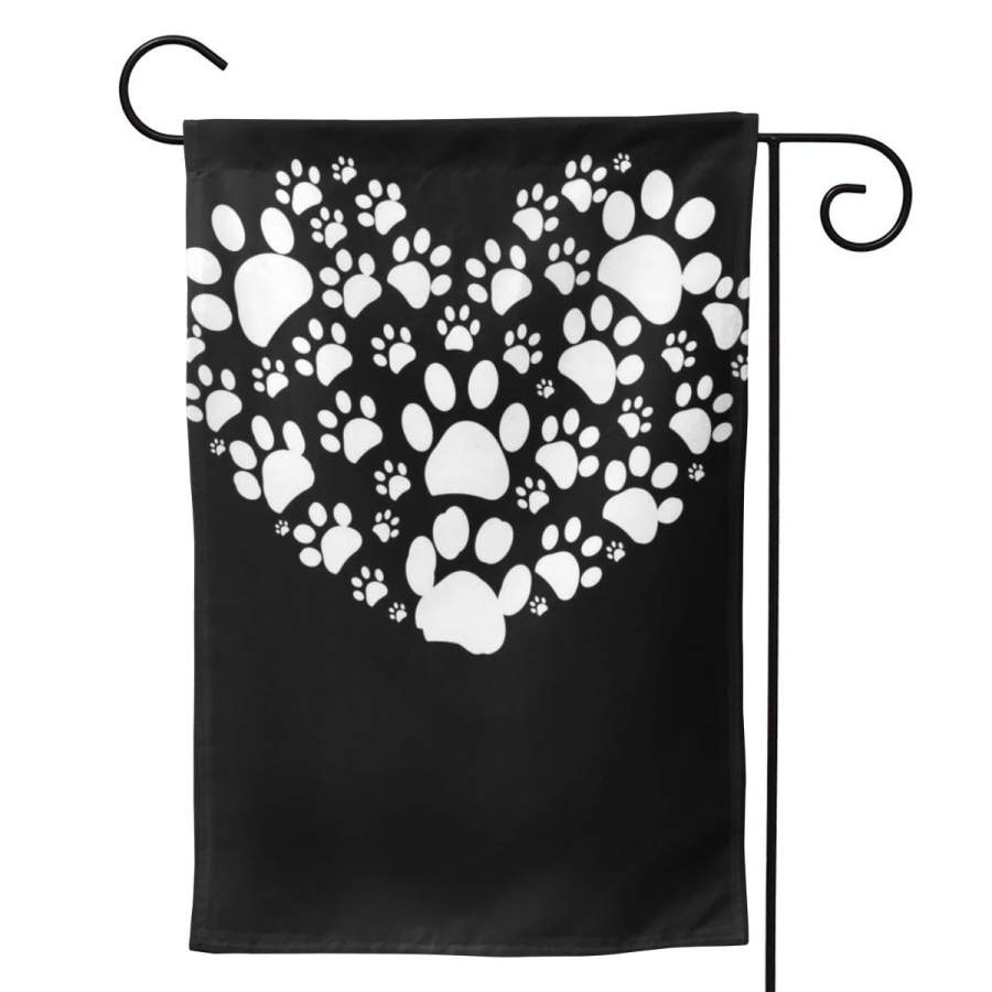 2 Pcs Garden Flag Paws Of Heart Horizontal Poster 12.5″x18″ -Mothers Day, Birthday Gifts for Mom, Dad, Wife, Husband, Daughters, Grandma, Friends