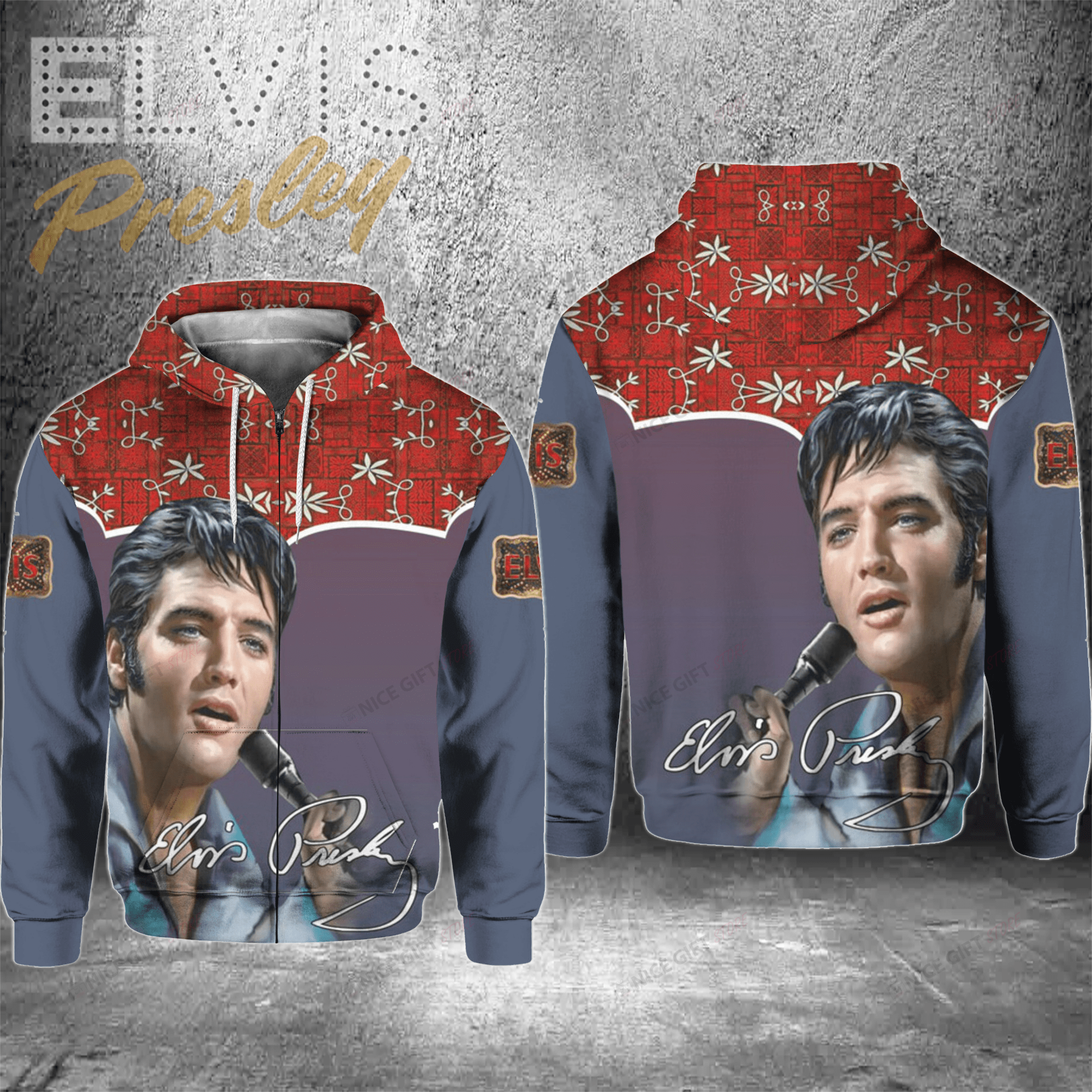 Elvis Presley Zip Hoodie 3D 3Zh-E4L7