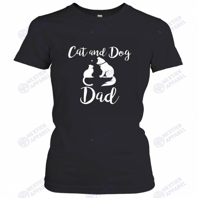 Pets Animals Cats and Dogs Cat Mom AF Dog Dad Puppy (1) Women’s T-Shirt