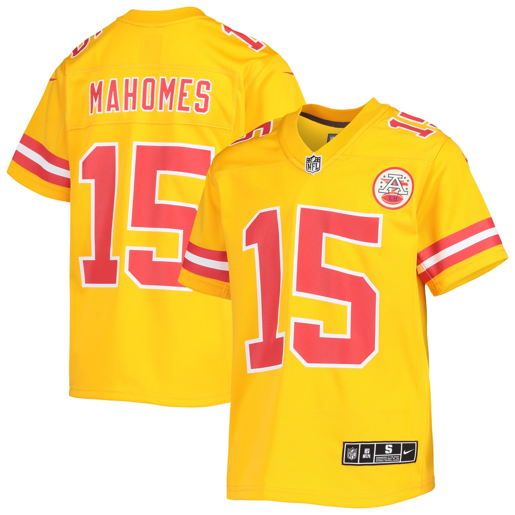 Youth Kansas City Chiefs Patrick Mahomes Gold Inverted Team Game Jersey