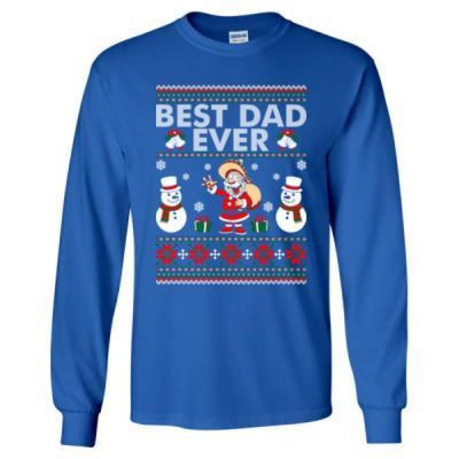 AGR Best Dad Ever Ugly Christmas Sweater – Long Sleeve T-Shirt