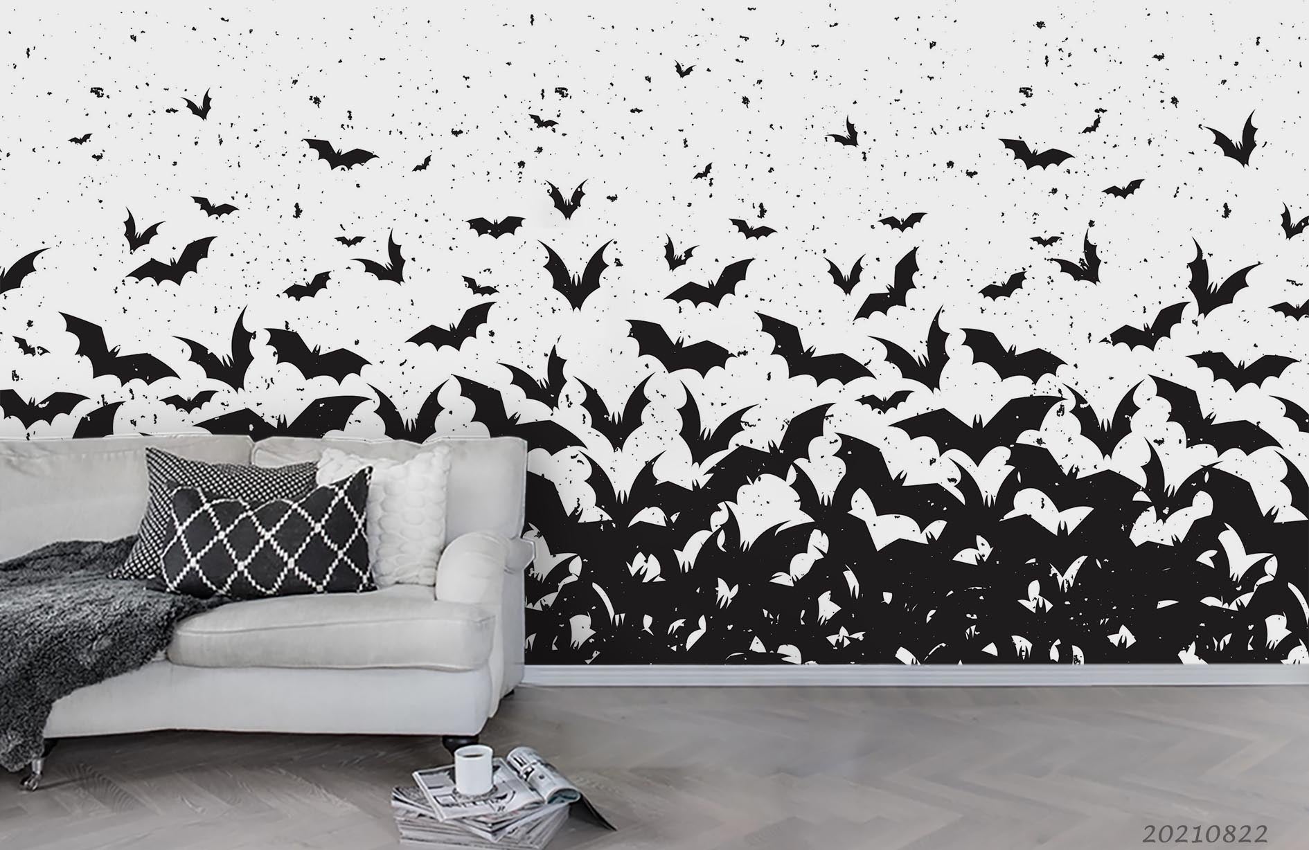 3D Animal Black Bat Wall Mural Wallpaper Lqh 464