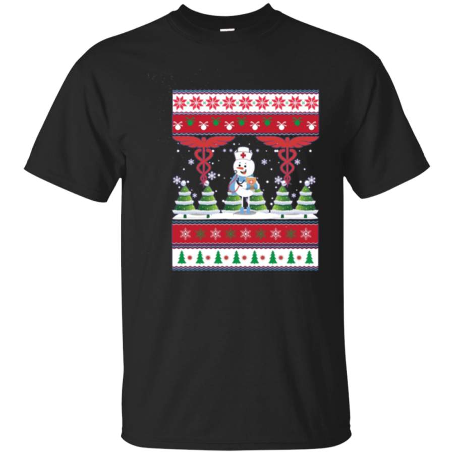 Womens Snow Nurse Ugly Christmas T-shirt For Women