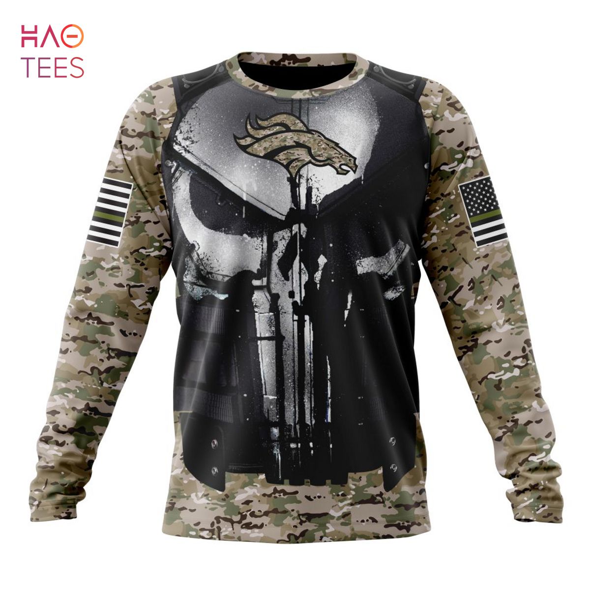 Denver Broncos Custom Name Number Punisher Camo Gift For Fan 3D Full Printing Sweatshirt