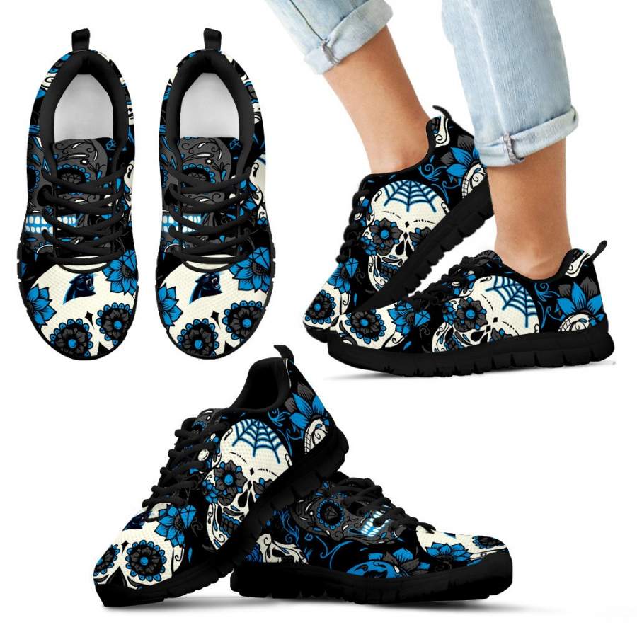 Carolina Panthers Colorful Sugar Skull Sneakers