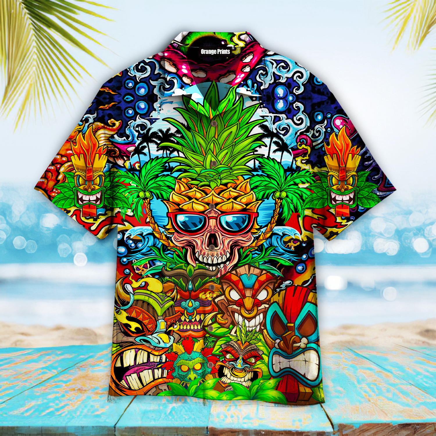 Awesome Colorful Tiki Skull Pineapple Aloha Hawaii Shirts For Men And Women Ha26304