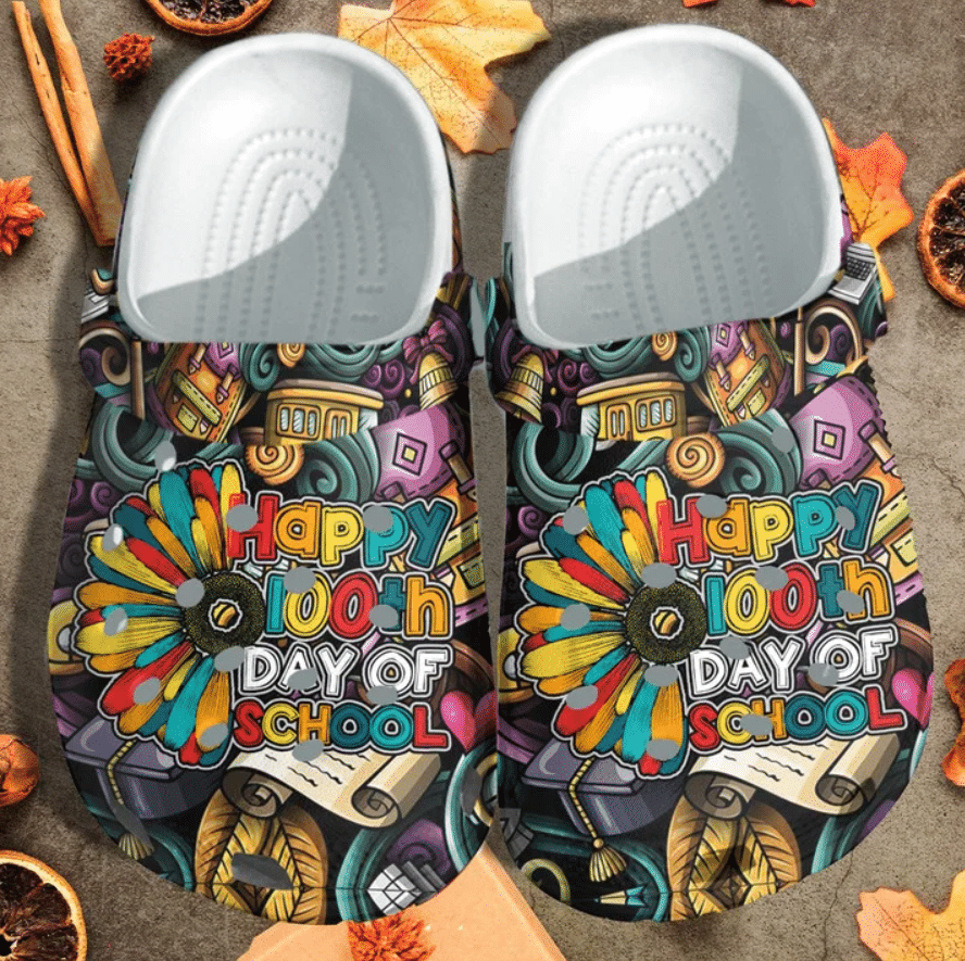 Hippie Happy 100Th Day Of School Clog Shoes #Dh