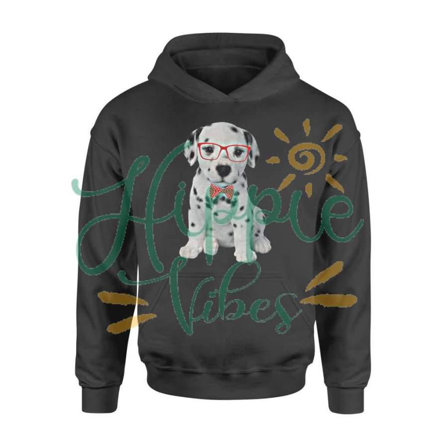 Dog gift idea Cute Baby Dalmation Puppy Wearing Glasses T-Shirt – Standard Hoodie