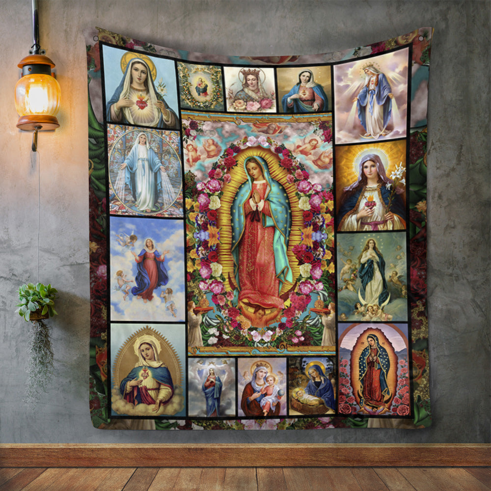 Virgin Mary Fleece Blanket