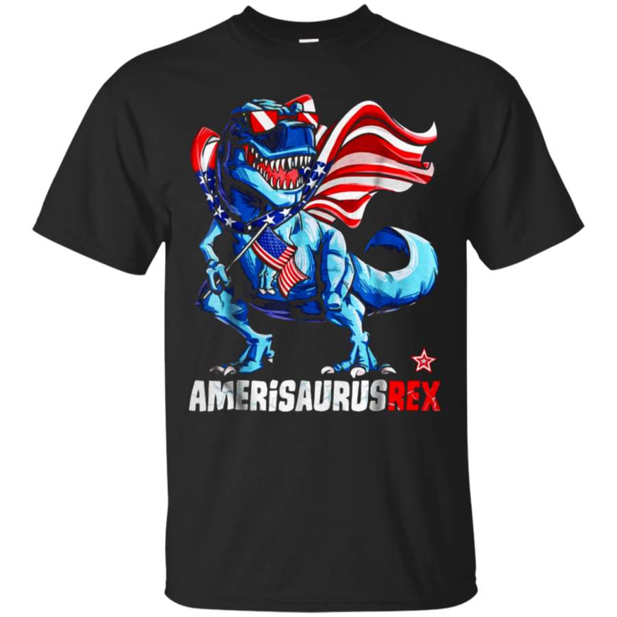 AGR Dinosaur American Flag 4th Of July Amerisaurus T-Shirt