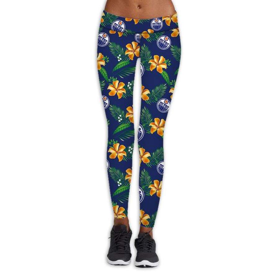 Edmonton Oilers Flower Print Leggings