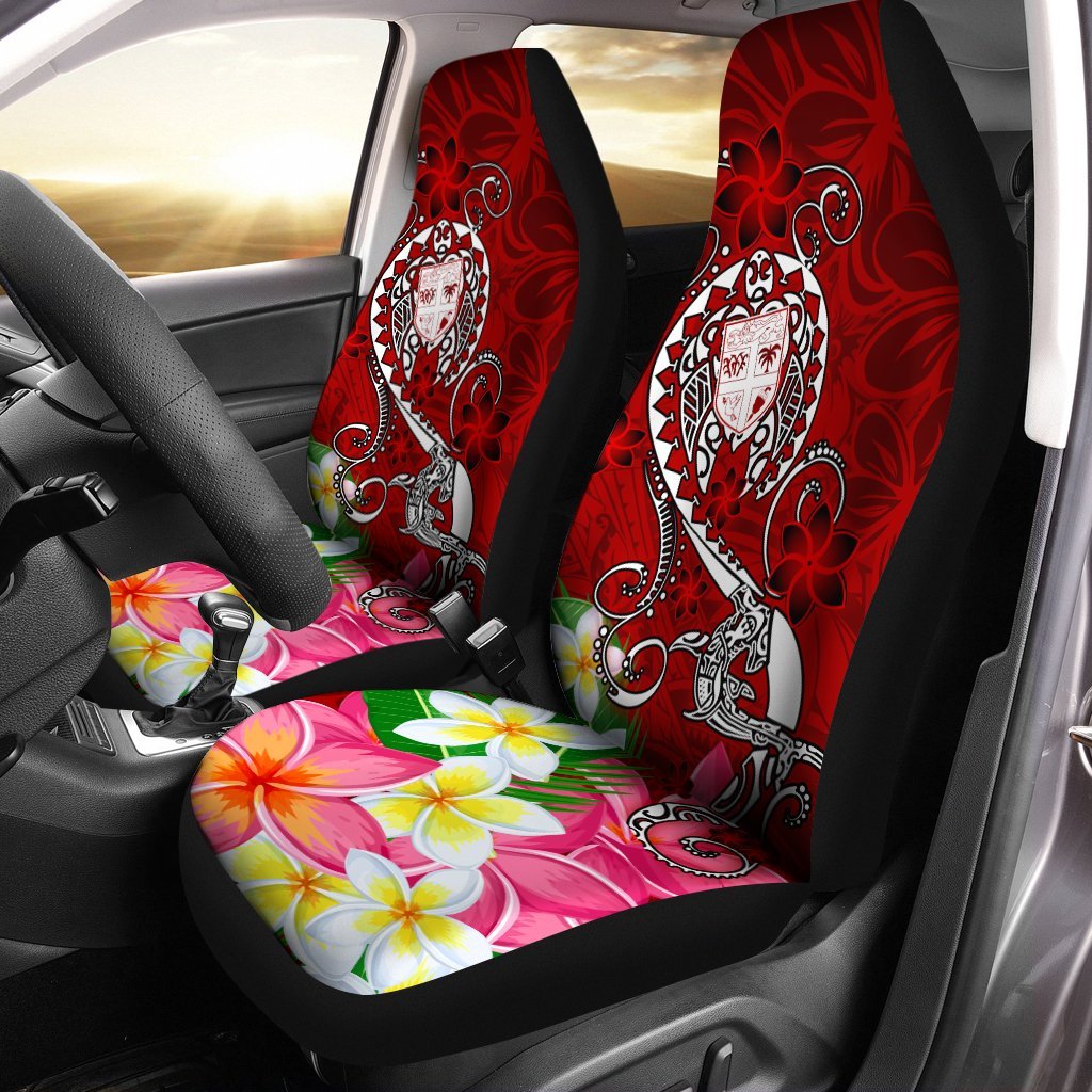 Fiji Car Seat Covers - Turtle Plumeria (Red)