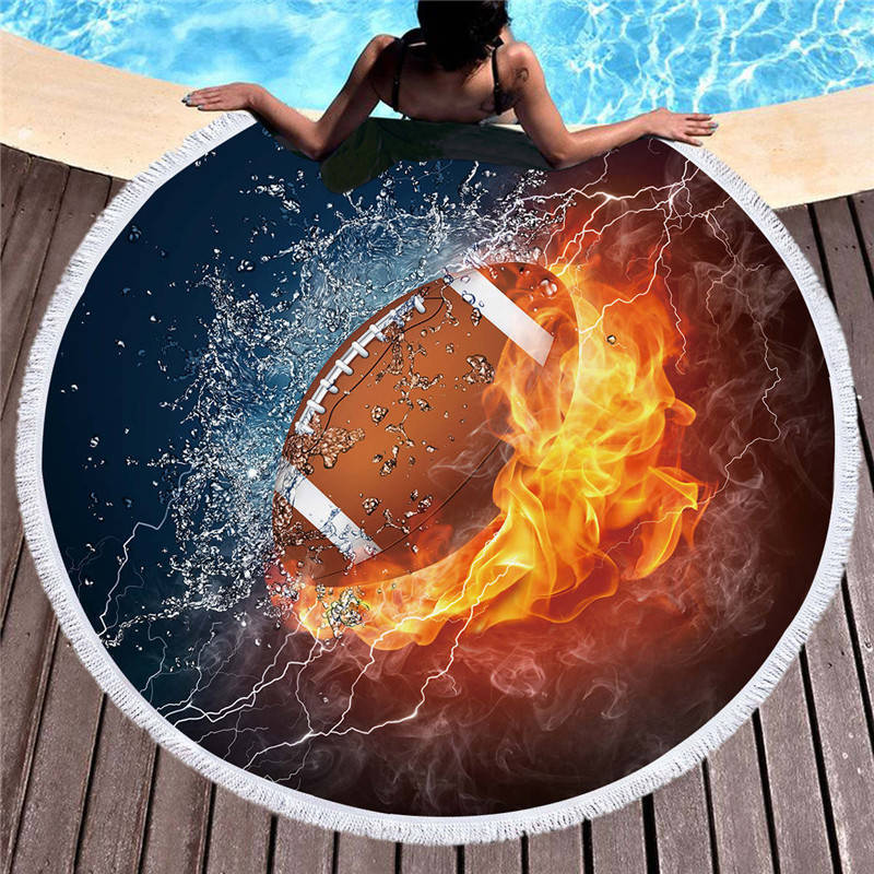 Fire and Water Rugby / Football Beach Towel