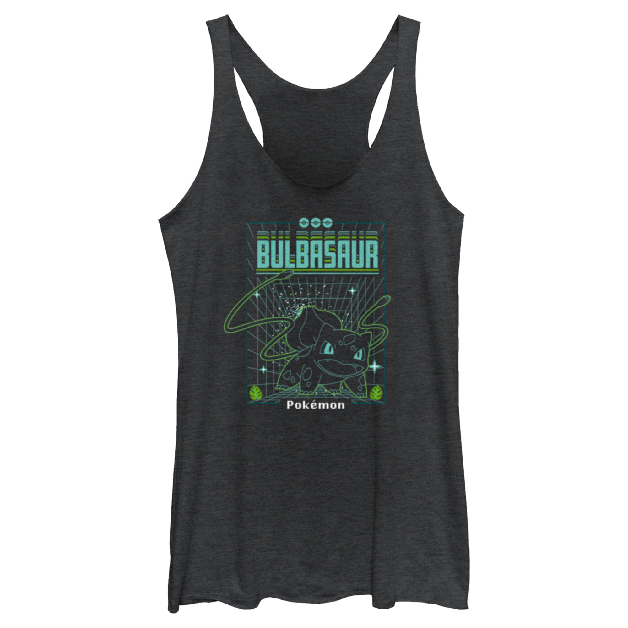 Women’S Pokemon Bulbasaur Retro Grid Racerback Tank Top