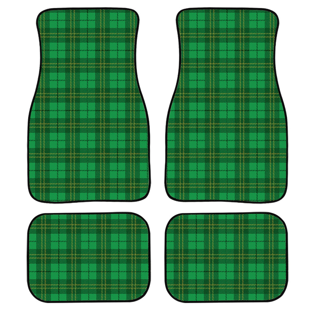 Green Tartan St. Patrick’S Day Print Front And Back Car Floor Mats, Front Car Mat