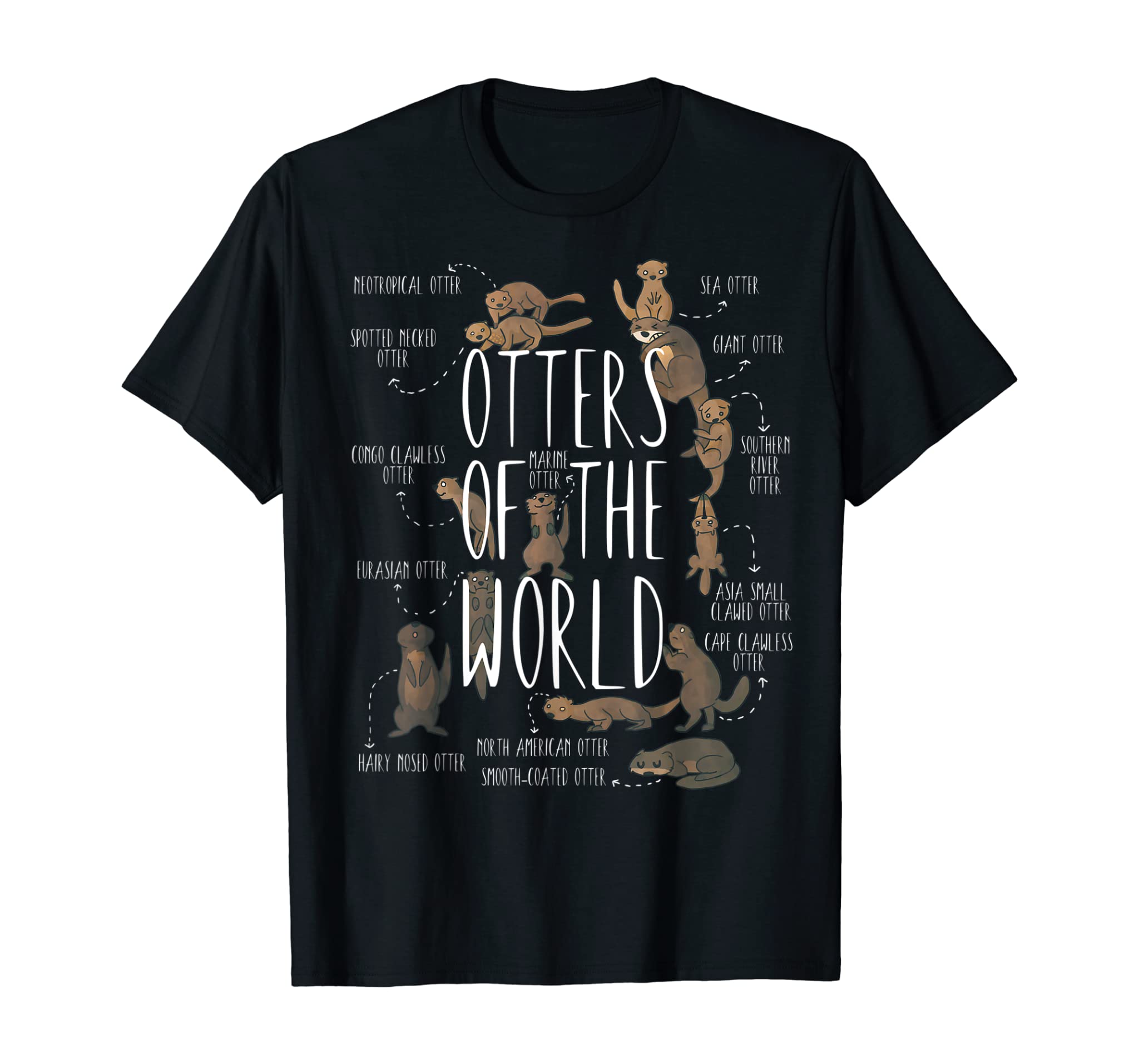 Otters Of The World Educational Sea Otter River Otter Gift T-Shirt