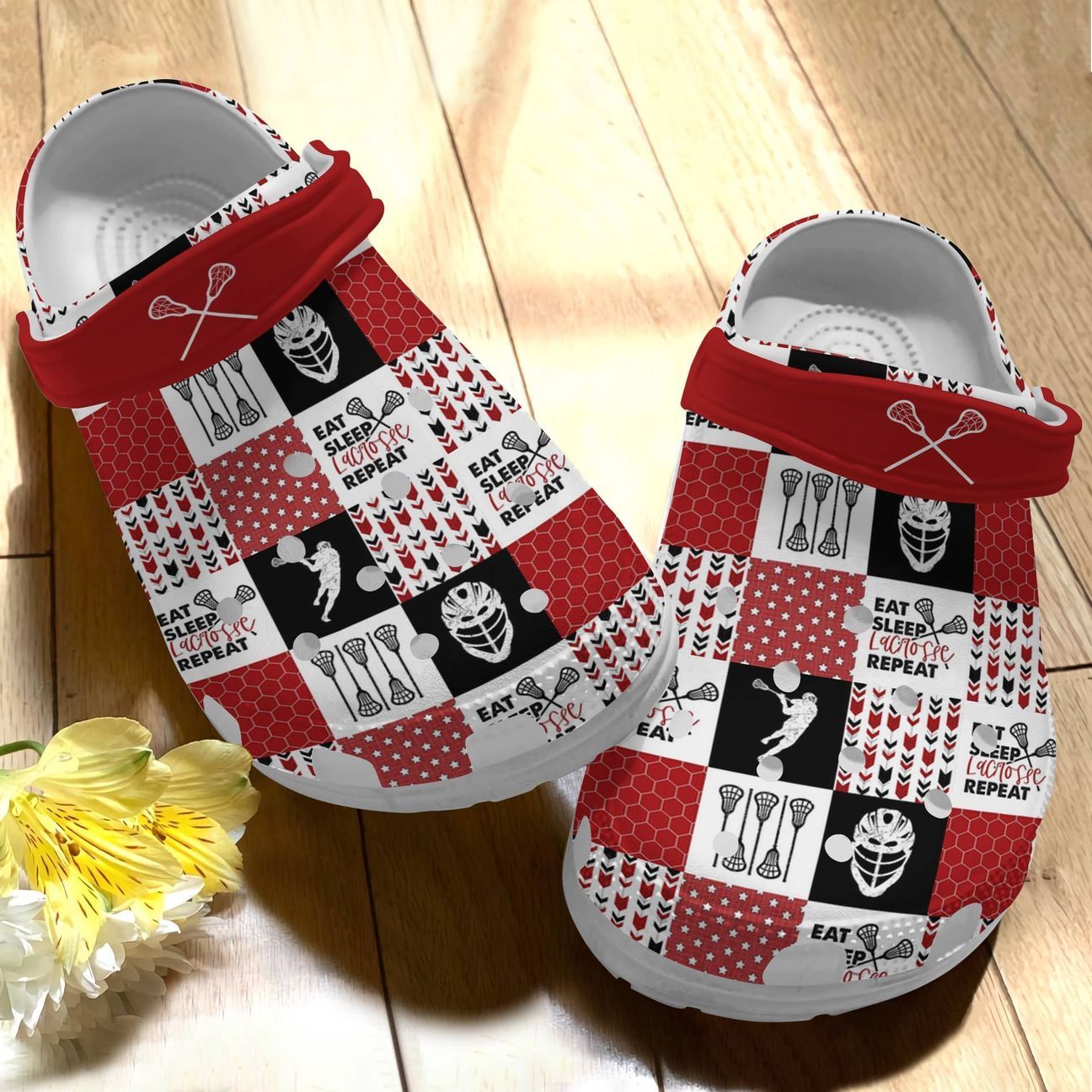 Lacrosse Personalize Clog, Custom Name, Text, Fashion Style For Women, Men, Kid, Print 3D Repeat Lacrosse