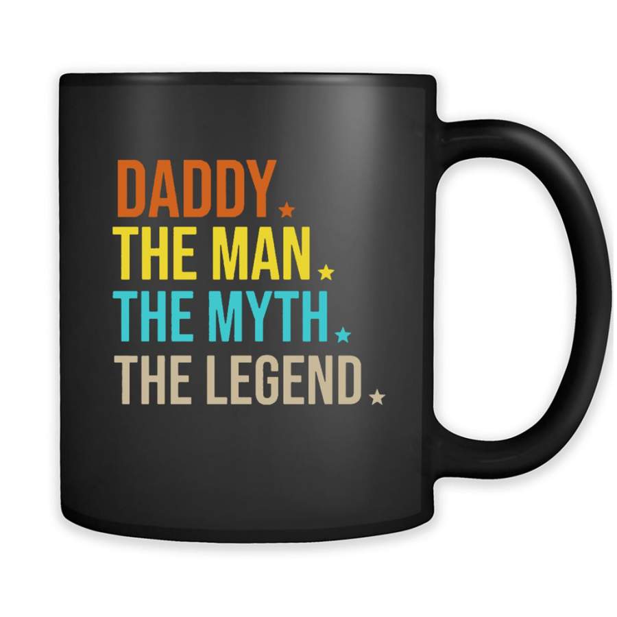 Daddy The Man The Myth The Legend Classic Vintage – Full-Wrap Coffee Black Mug