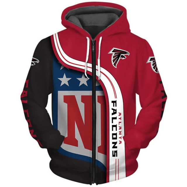 Atlanta Falcons Curved Stripes 1 Unisex 3D Hoodie Gift For Fans