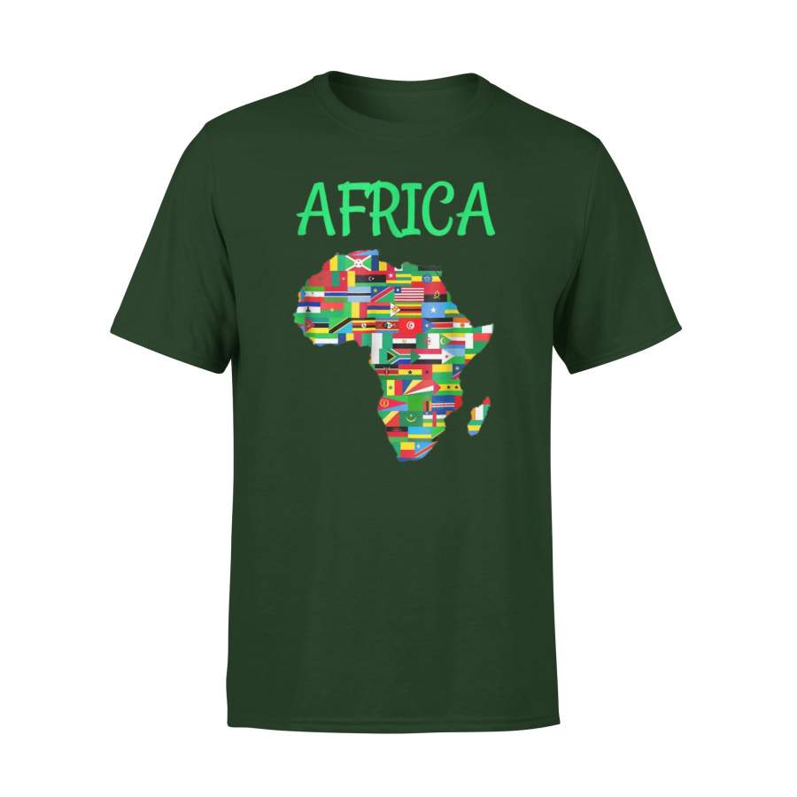 African American Africa Flag Map T-Shirt