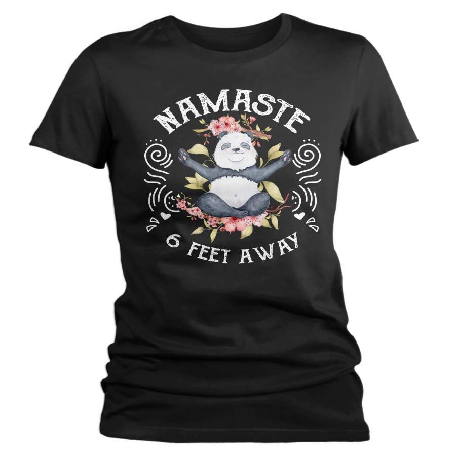 Women’s Social Distancing T Shirt Panda Shirt Social Distance Shirt Hipster Shirt Namaste Yoga Shirt Funny Panda Bear Shirt