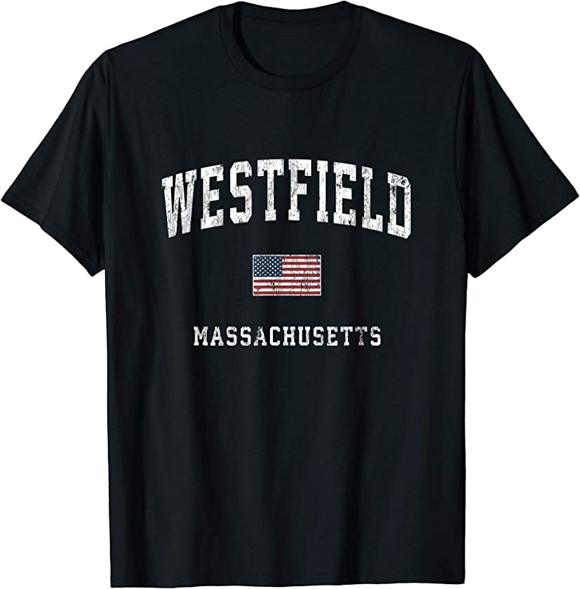 Westfield Massachusetts MA Vintage American Flag Sports T-Shirt