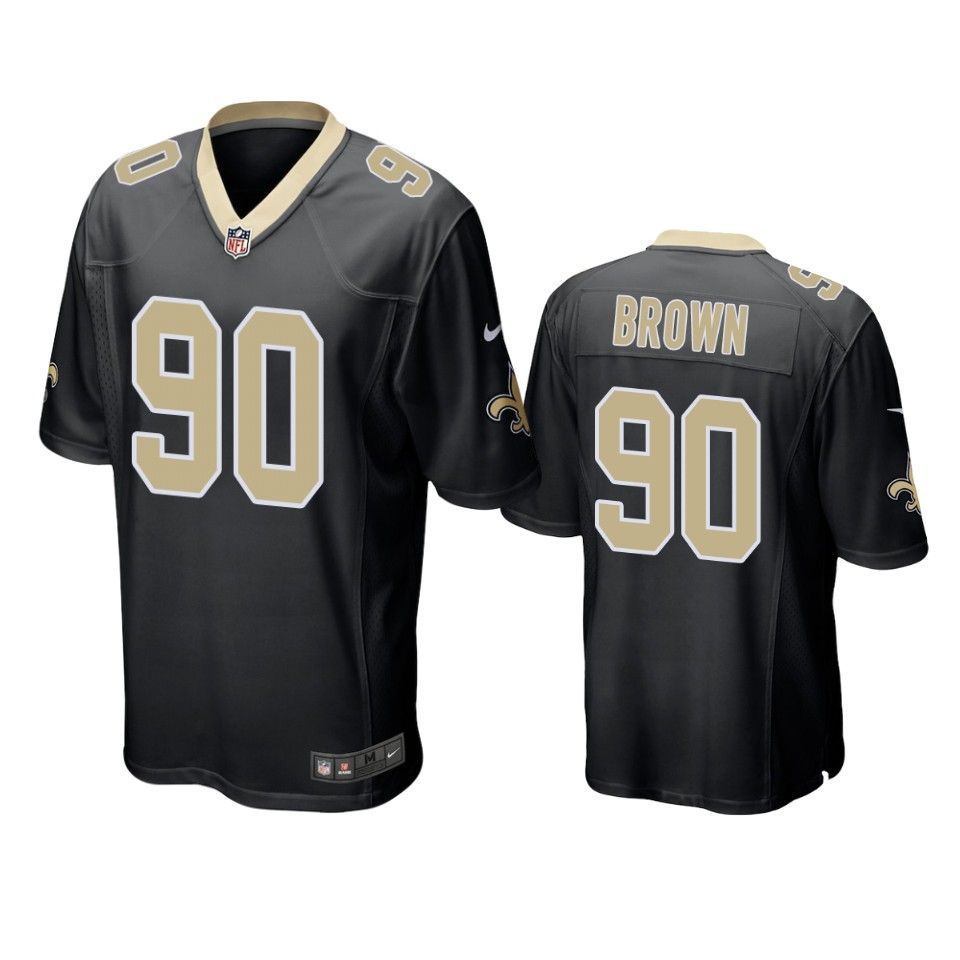 New Orleans Saints Malcom Brown Game Black Mens Jersey