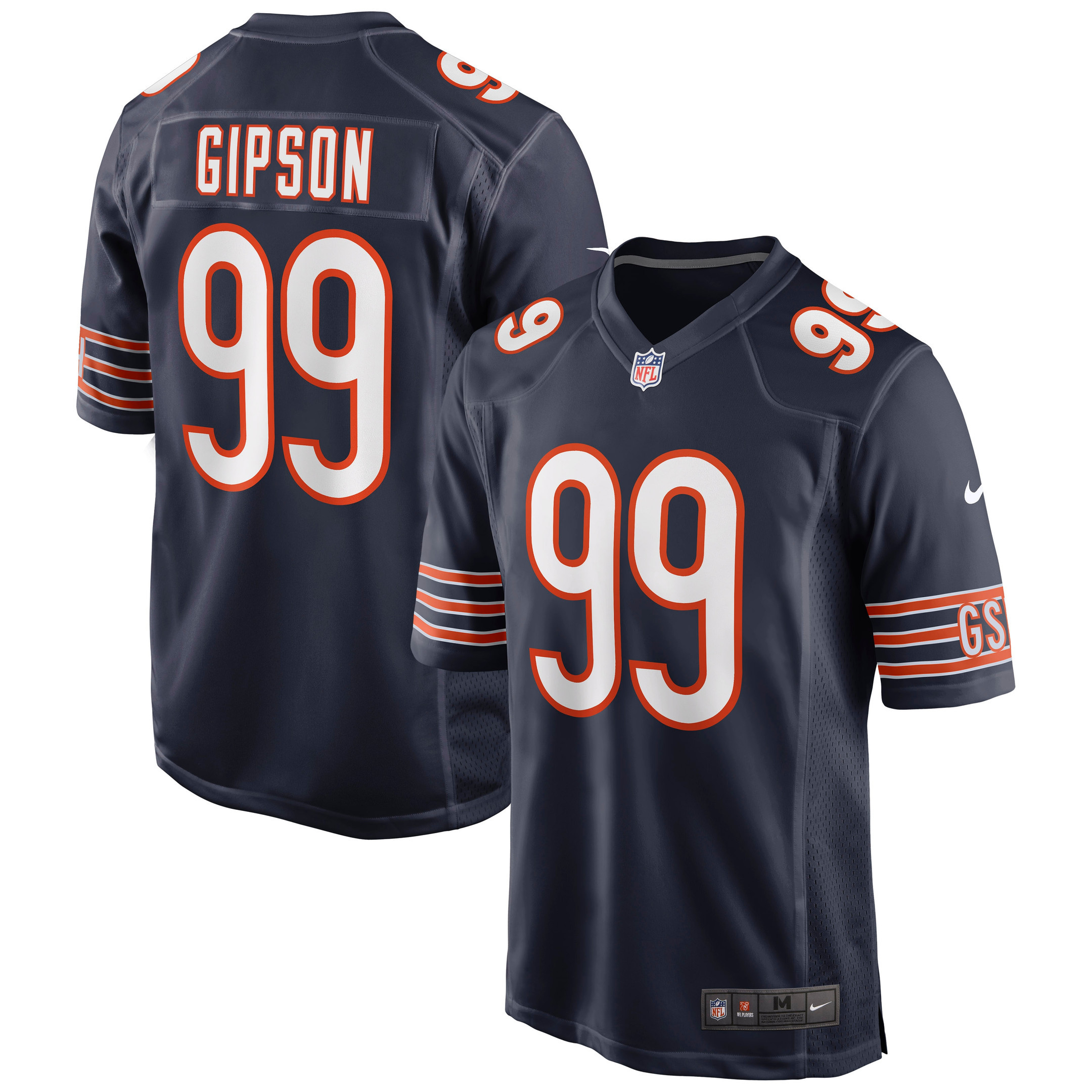 Trevis Gipson Chicago Bears Game Jersey – Navy NFL