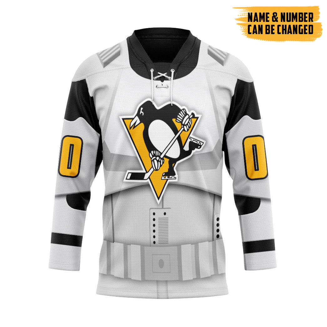 Gearhumans 3D S.W X Pittsburgh Penguins May The 4Th Be With You Custom Name Custom Number Hockey Jersey